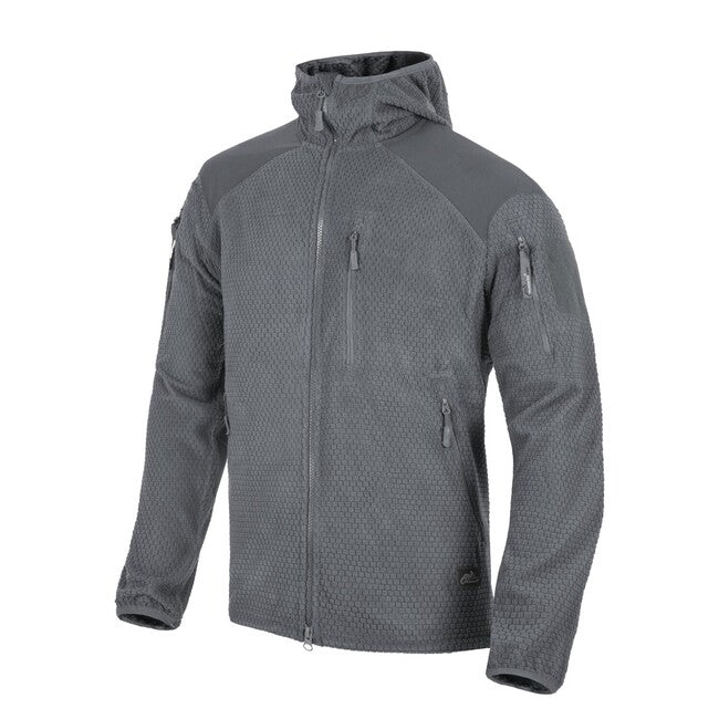 Helikon-Tex Alpha Hoodie - Pile a griglia - grigio ombra