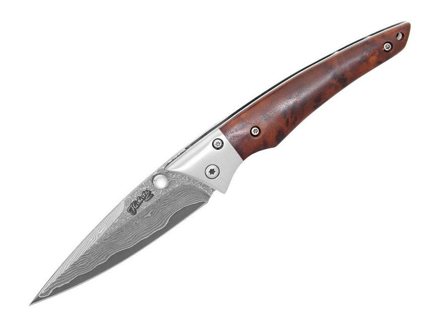 Herbertz Damast coltello da tasca 8 cm, marrone