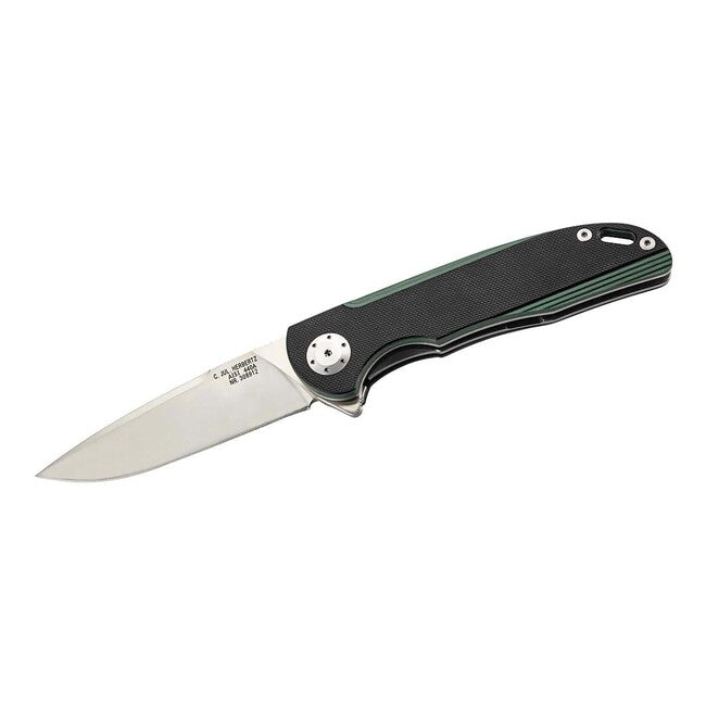 Herbertz Einhandmesser coltello a una mano 9 cm, nero-verde, g10