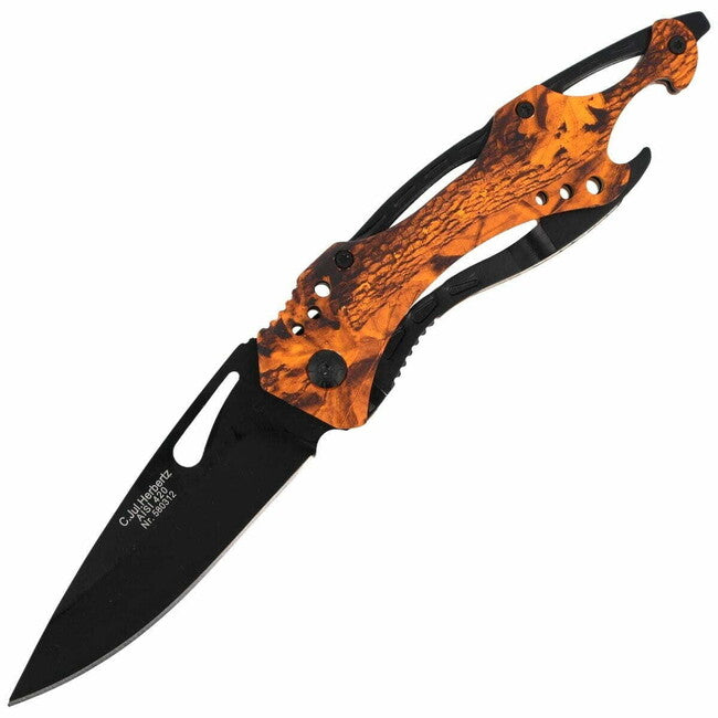 Herbertz Coltello universale 9 cm alluminio mimetico arancione apribottiglie