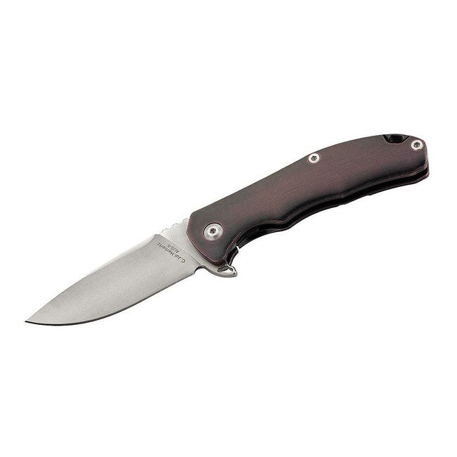 Herbertz Coltello a una mano 7,5 cm titanio, rosso-marrone