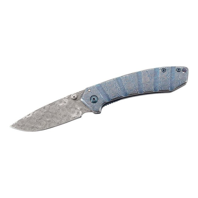 Herbertz Coltello a una mano 7,7 cm acciaio inossidabile, blu, aspetto damascato