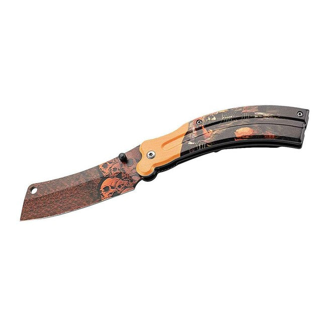 Herbertz 8,5 cm coltello a una mano, alluminio, nero-arancio, 3D reaper