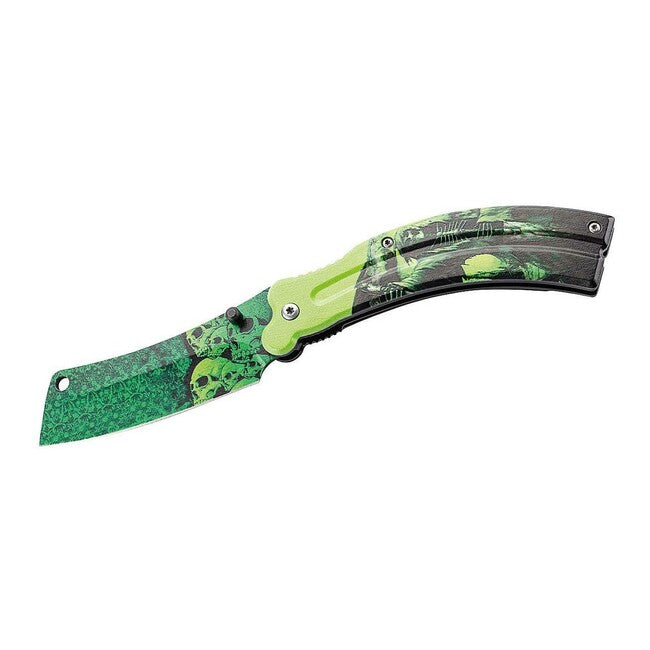 Herbertz Coltello a una mano 8,5 cm, alluminio, nero-verde, 3D reaper