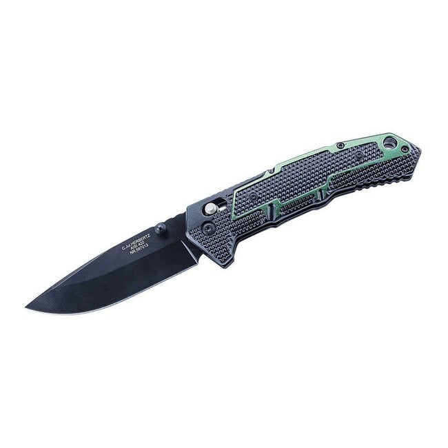 Herbertz 9,4 cm coltello a una mano axis lock, alluminio, nero-verde