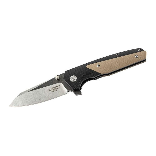 Herbertz Coltello a una mano 9,5 cm, nero-verde