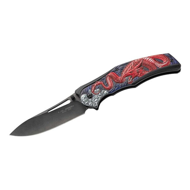 Herbertz Dragon coltello a una mano 9,7 cm, alluminio
