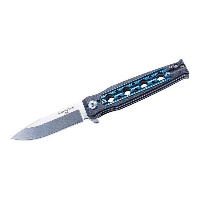 Herbertz Coltello a una mano 9,7 cm, alluminio, fibra di carbonio