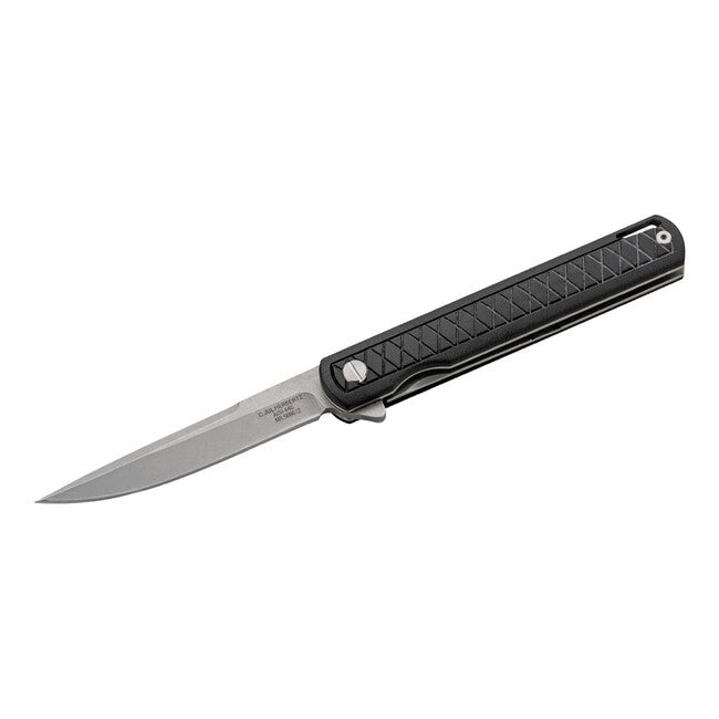 Herbertz 9 cm coltello a una mano g10 fresato a cnc, nero