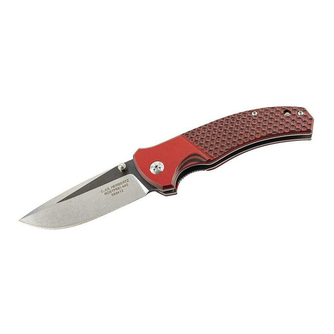 Herbertz 9 cm coltello a una mano, g10, rosso-nero