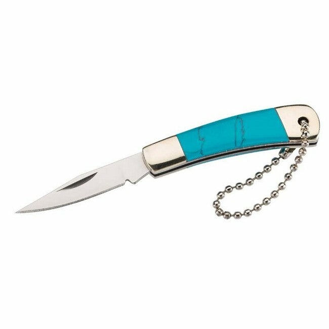 Herbertz Mini coltello tascabile 4 cm, turchese, catena a sfera