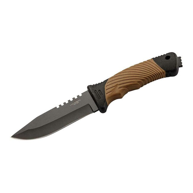 Herbertz Coltello da cintura, 11,7 cm, plastica-gomma nero-marrone