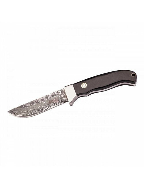 Herbertz Coltello da cintura 9 cm, damasco, legno di Pakka