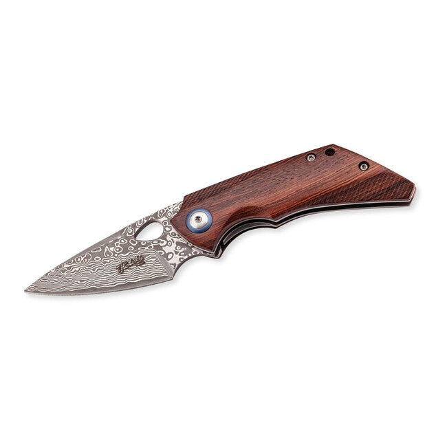 Herbertz Selektion coltello a una mano 6,5 cm, damasco, legno di ferro