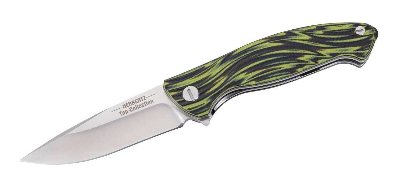 Herbertz TOP-Collection coltello 10 cm, nero-verde, g10, fodero in nylon