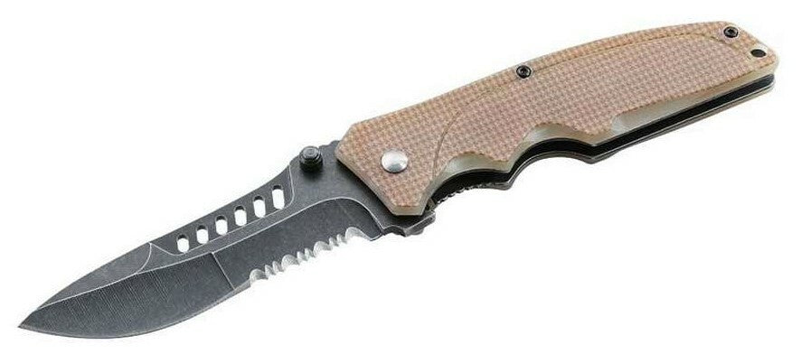 Herbertz TOP-Collection coltello 9,5 cm , marrone sabbia fodero in nylon
