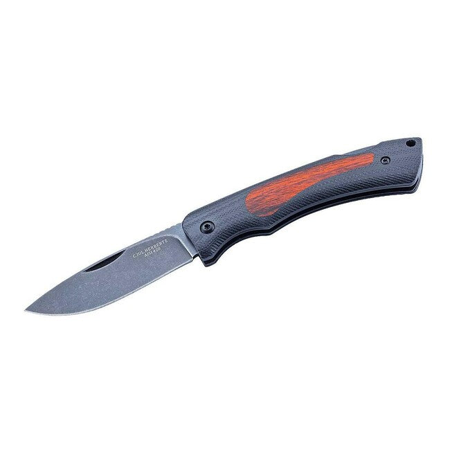 Herbertz Coltello da uomo 7,5 cm G10 legno Pakka, nero
