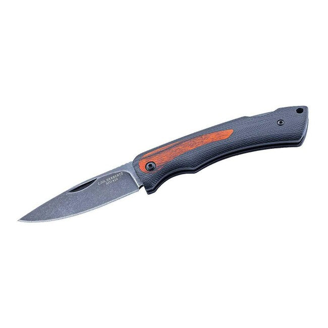 Herbertz Coltello da uomo 7,5 cm G10 legno Pakka, nero