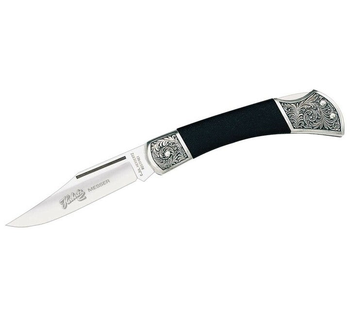 Herbertz Coltello 10 cm, nero, elastomero, ornamenti