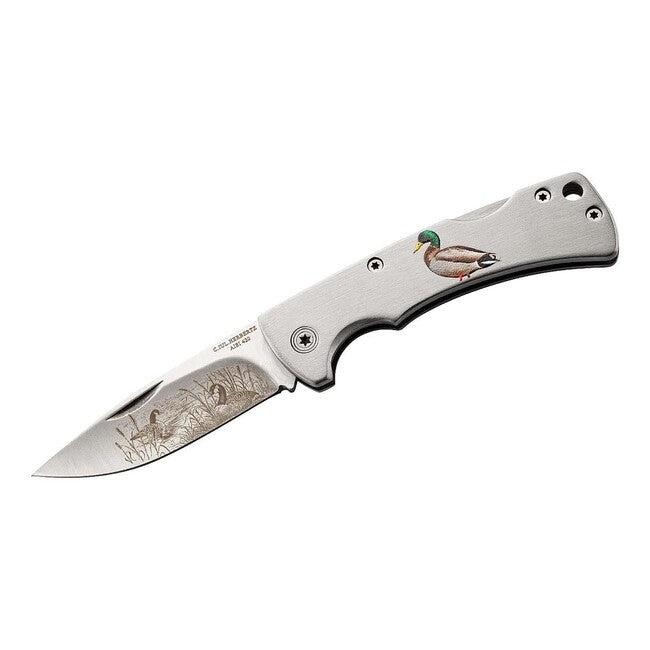 Herbertz Coltello tascabile 6,8 cm acciaio inossidabile, motivo anatra