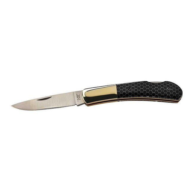 Herbertz Coltello 7,5 cm plastica con motivo a nido d'ape, nero