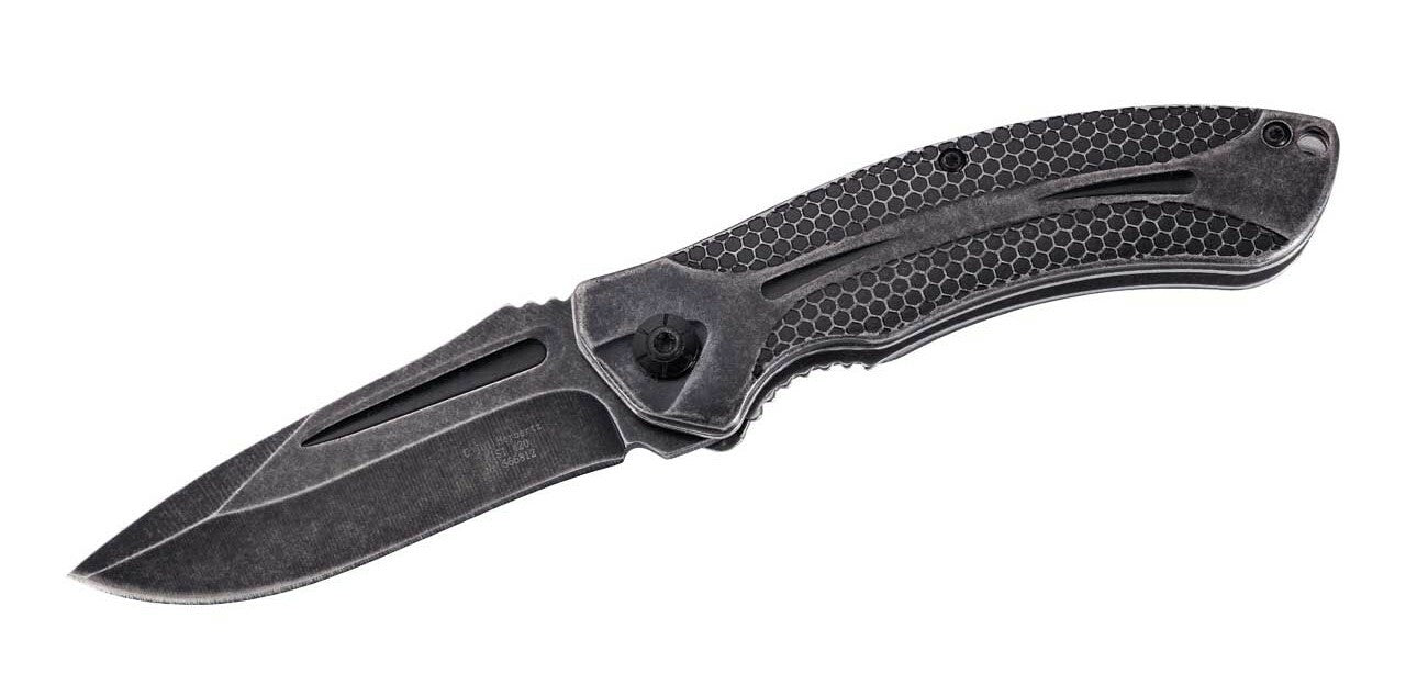 Herbertz Coltello 8,6 cm acciaio pieno motivo a nido d'ape, stonewash
