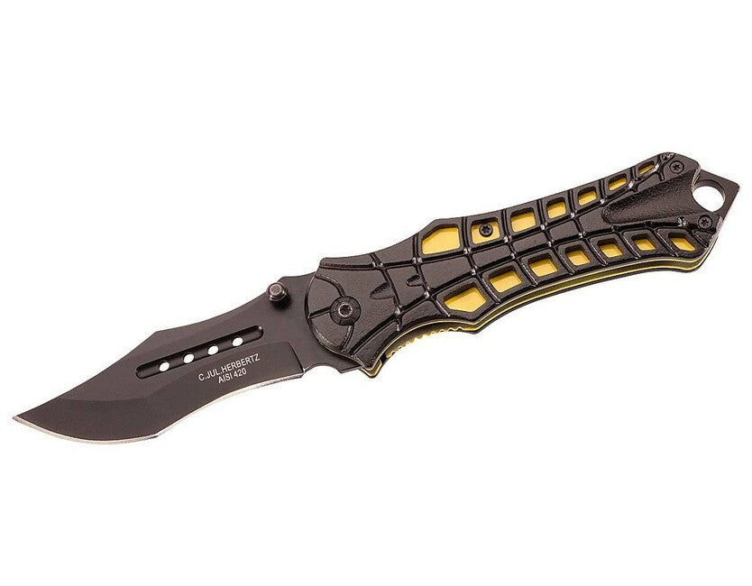Herbertz 8,7 cm coltello nero-giallo alluminio acciaio