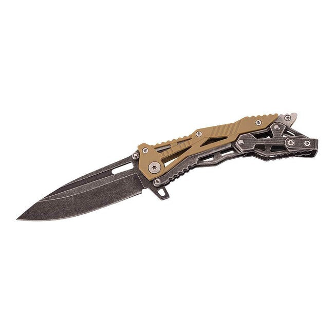 Herbertz 9 cm coltello acciaio inox nylon, colore sabbia