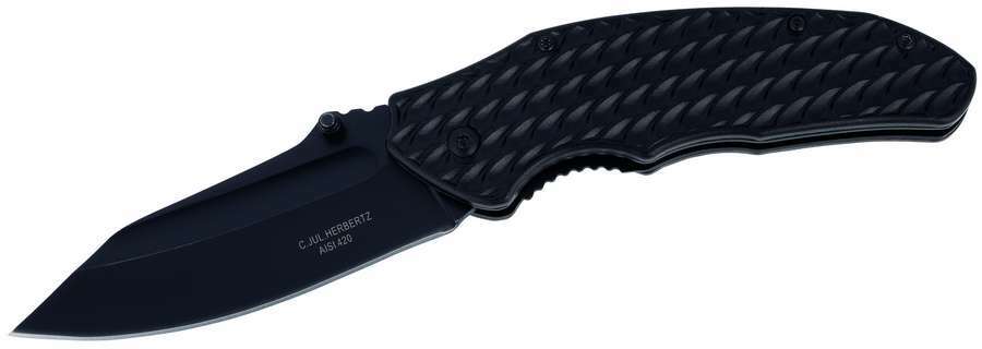 Herbertz 9,5 cm coltello tutto nero alluminio