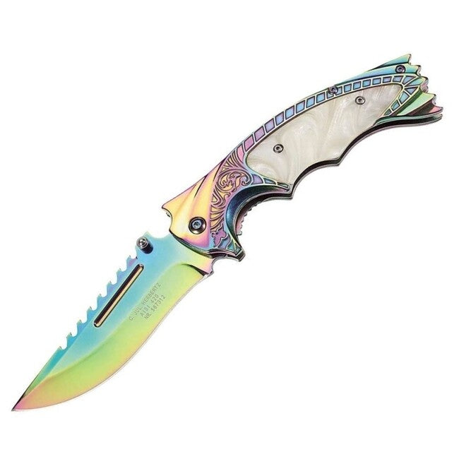 Herbertz 9,5 cm coltello cangiante titanio, perla