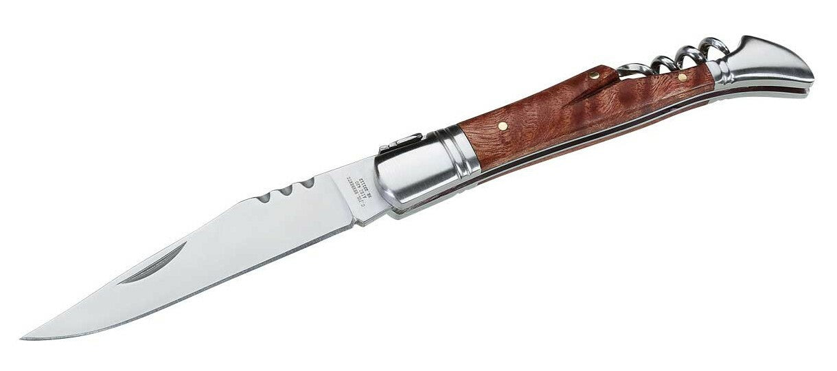 Herbertz Coltello tascabile 9,7 cm, legno di quercia, acciaio inox, cavatappi