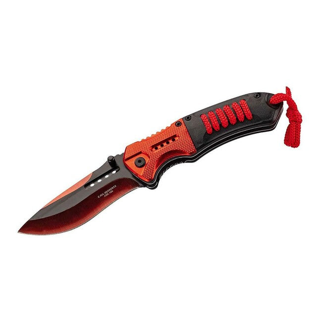 Herbertz 9 cm coltello, alluminio e plastica, nero e rosso