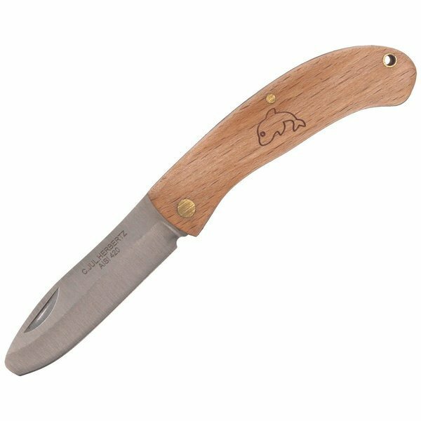 Herbertz Coltello per bambini 6 cm, legno di faggio, motivo delfino