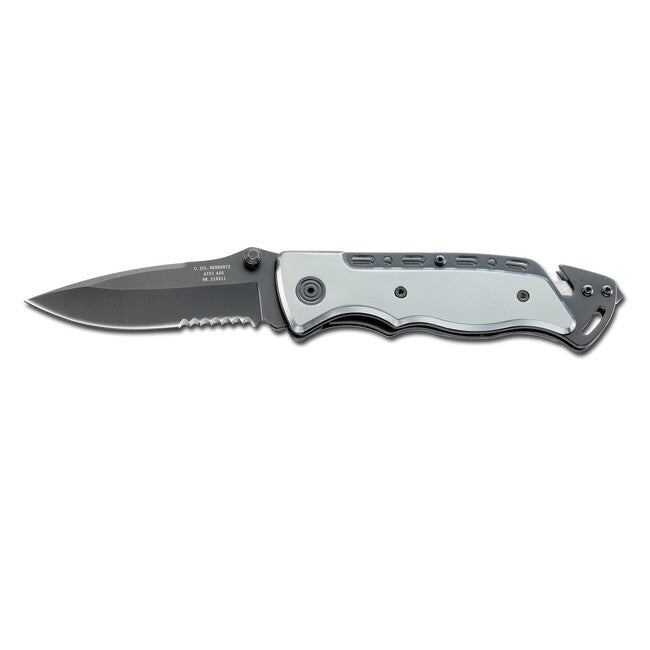 Herbertz Coltello di salvataggio tascabile 8,5 cm, alluminio, titanio