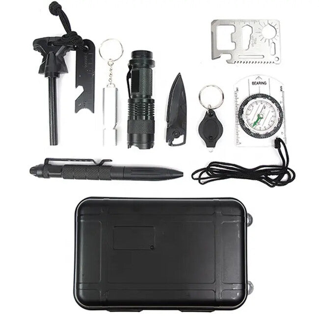 DRAGOWA Tactical Kit di sopravvivenza all'aperto 10in1 Pino, piccolo