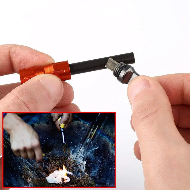 DRAGOWA Tactical Redflame matita tascabile impermeabile al magnesio, arancione