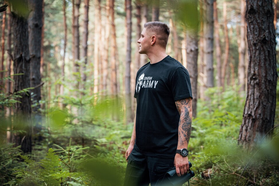 DRAGOWA Spartan army maglietta corta 160g/m2, nera