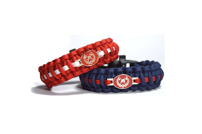 Cordell Braccialetto Paracord Pompiero Orgoglioso braccialetto paracord larghezza 2,4 cm, rosso, chiusura a clip con fischietto