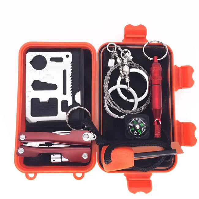 DRAGOWA Tactical Kit di sopravvivenza all'aperto 7in1 Oak, arancione