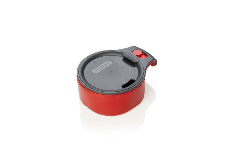 Humangear CupCUP bicchiere da campeggio 2 in 1 con bicchiere extra integrato e coperchio, carbone-rosso