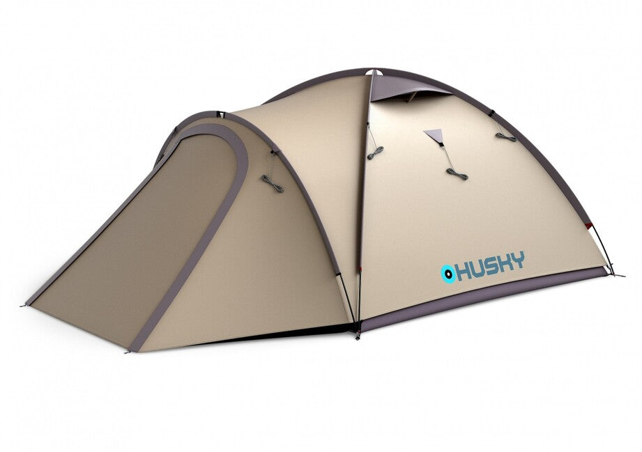 Husky Bizon 3 Plus rodinný trekový stan pre 3 osoby, light brown