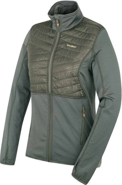 HUSKY Airy felpa con zip da donna, grigio scuro verde