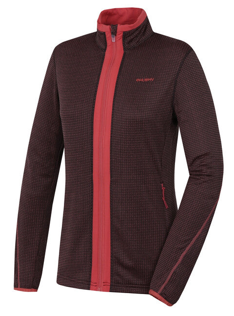 HUSKY Artic Zip γυναικείο φούτερ με φερμουάρ, σκούρο γκρι/μπορντό