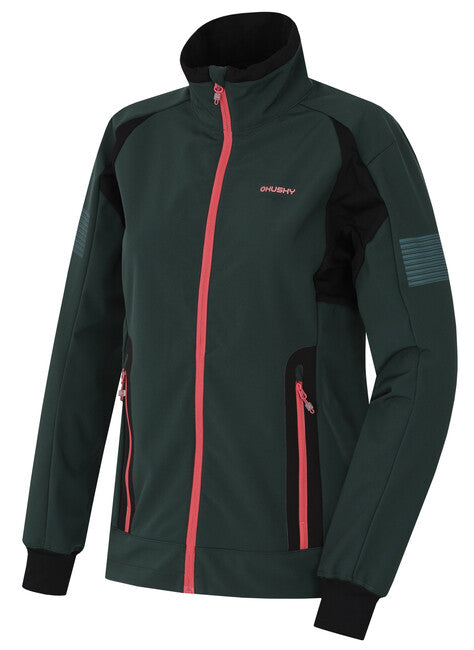 HUSKY Scooby ženska softshell jakna, črno-zelena