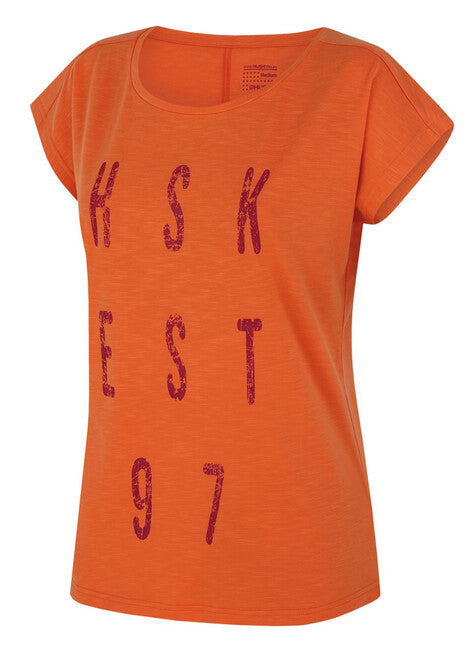 Husky Tingl t-shirt funzionale donna, arancione chiaro