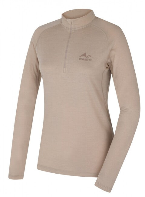 Husky Merow Zip maglia termica da donna con zip, beige