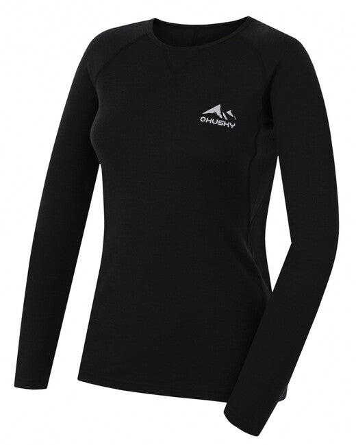 Husky Mertee maglia termica da donna a maniche lunghe, nera