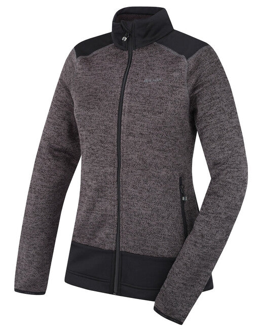 HUSKY Alan maglione in pile con zip da donna, nero