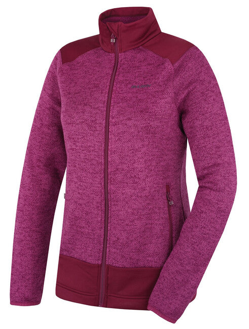 HUSKY Alan maglione in pile con zip da donna, magenta scuro