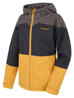 HUSKY Nicker K kids' hardshell jacket, dark grey/light mustard